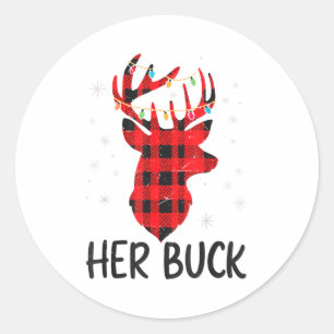 Ihr Rehbock Jagd Weihnachten Ehemann Geschenk Paar Runder Aufkleber