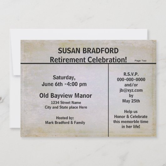 IHR RETIRING INVITATION (NEWSPAPIER) 4H NEWS EINLADUNG (Rückseite)