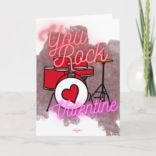Ihr Rock Drum Set Valentine's Day Card Karte (Vorderseite)