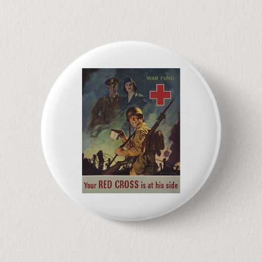 Ihr rotes Kreuz ist an seiner Seite Button (Vorderseite)