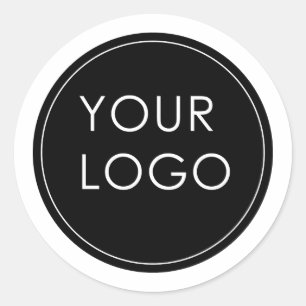 Ihr rundes Logo hier Weißes Unternehmen Runder Aufkleber