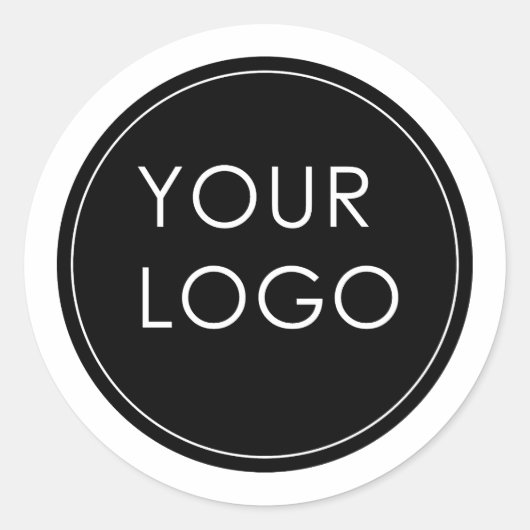 Ihr rundes Logo hier Weißes Unternehmen Runder Aufkleber (Vorderseite)