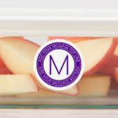 Ihr Rundschreiben und Monogramm | Lila wasserdicht Etiketten (Befestigt)