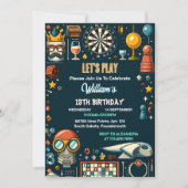 Ihr Schachkönig und Königin Spiel Nacht 13. Geburt Einladung (Vorderseite)