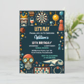 Ihr Schachkönig und Königin Spiel Nacht 13. Geburt Einladung (Stehend Vorderseite)