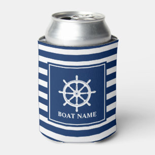 Ihr Schiff Name Schiff Rad Helm Marine gestreift Dosenkühler