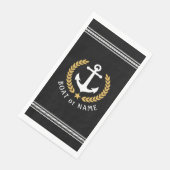 Ihr Schiff oder Familie Name Anchor Laurel Rope Bl Serviette (Ecke)