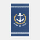 Ihr Schiff oder Familienname Anchor Laurel Rope Bl Serviette (Vorderseite)