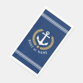 Ihr Schiff oder Familienname Anchor Laurel Rope Bl Serviette (Ecke)