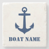 Ihr Schiff oder Familienname Anker Marmor Marine b Steinuntersetzer (Vorderseite)