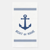 Ihr Schiff oder Familienname Vintage Ankerstreifen Serviette (Vorderseite)