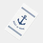 Ihr Schiff oder Familienname Vintage Ankerstreifen Serviette (Ecke)