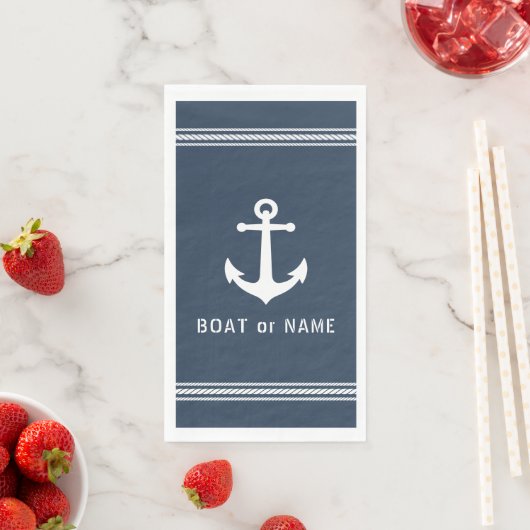 Ihr Schiff oder Ihre Familie Nautical Vintag Anker Serviette (Beispiel)