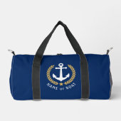 Ihr Schiff oder Name Anchor Gold Laurel Star Navy Duffle Bag (Vorderseite)