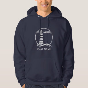 Ihr Schiff oder Name mit dem Leuchtturm Nautical L Hoodie