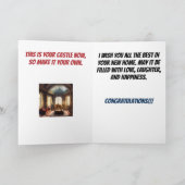 Ihr Schloss ist Ihre neue Zuhause Glückwunsch Karte (Innenseite)