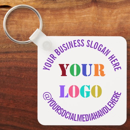 Ihr Schlüsselanhänger mit Logo und Text (Vorderseite)