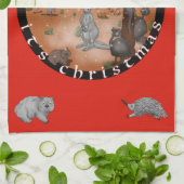 Ihr schneit Weihnachten - Aussie Outdoor Teetuch Geschirrtuch (Gefaltet)