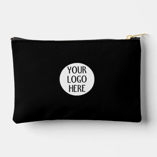 Ihr Schwarz-weißes Firmenlogo Zipper Zubehörtasche (Rückseite)