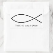 Ihr Schwarzer Text/Farbe Ichthys Christliche Fisch Rechteckiger Aufkleber (Tasche)