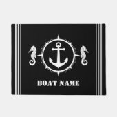 Ihr Seepferd Name Anchor Chic Black Fußmatte (Vorderseite)
