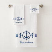Ihr Seepferd Name Ankerbad Handtuch Set sh0b (Insitu)
