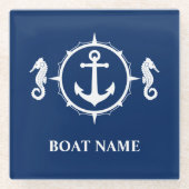 Ihr Seepferd Name Ankerplatz Premium Untersetzer (Vorderseite)