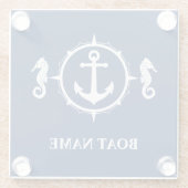 Ihr Seepferd Name Ankerplatz Premium Untersetzer (Rückseite)