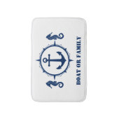 Ihr Seepferd oder Ihr Familienname Anker Weiß Badematte (Vorderseite Vertikal)