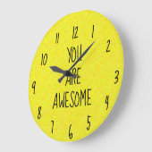 IHR seid PHANTASTISCH Spaß Zitat Gelbes Glück Große Wanduhr (Winkel)