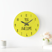 IHR seid PHANTASTISCH Spaß Zitat Gelbes Glück Große Wanduhr (Zuhause)