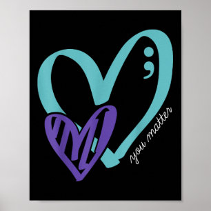Ihr Selbstmordverhütungsbewusstsein Aquamarin Lila Poster