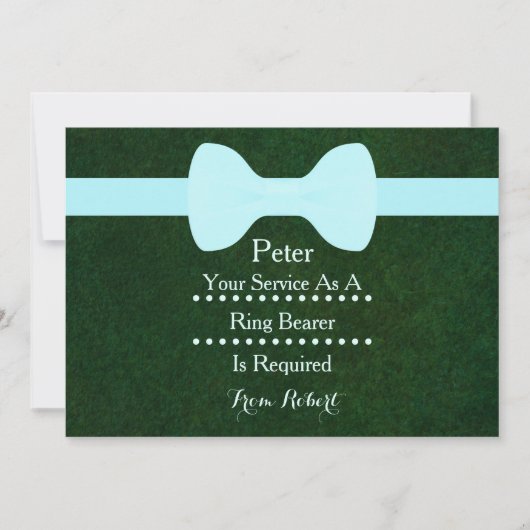Ihr Service als Ring Bearer Black Chalkboard Bow Einladung (Vorderseite)