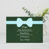 Ihr Service als Ring Bearer Black Chalkboard Bow Einladung (Stehend Vorderseite)