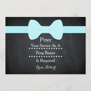 Ihr Service als Ring Bearer Black Chalkboard Bow Einladung