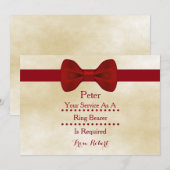 Ihr Service als Ring Bearer wird von Red Bow benöt Einladung (Vorne/Hinten)