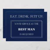 Ihr Service als Trauzeuge wird blau benötigt Einladung (Vorne/Hinten)