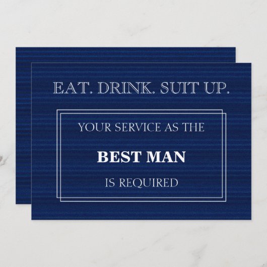 Ihr Service als Trauzeuge wird blau benötigt Einladung (Vorne/Hinten)