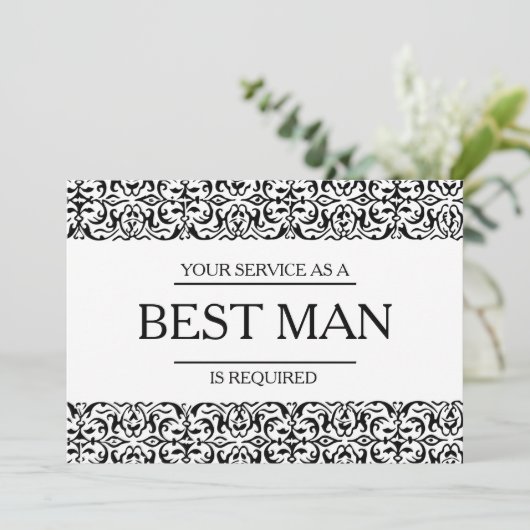 Ihr Service wird als Trauzeuge Trauzeuge angeforde Einladung (Stehend Vorderseite)