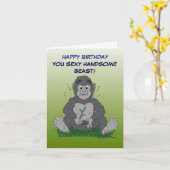 Ihr sexy Bestie! Ein Mann als Gorilla. Karte (Gelbe Blume)