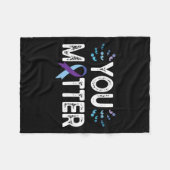 Ihr Shirt zur Suizidprävention Lila Fleecedecke (Vorderseite (Horizontal))