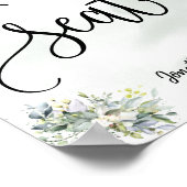 Ihr Sitzplatz wartet auf das Eukalyptus-Zeichen fü Poster (Ecke)