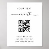 Ihr Sitzplatz wartet auf QR-Code Hochzeitstabelle Poster (Vorne)