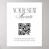 Ihr Sitzplatz wartet auf QR-Code Hochzeitstabelle Poster (Vorne)