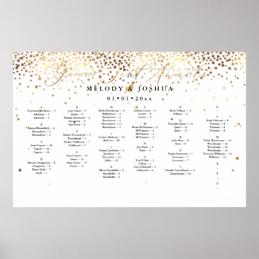 Ihr Sitzplatz wartet, STARS-SITZENCHARTA, ALPHA Poster (Vorne)