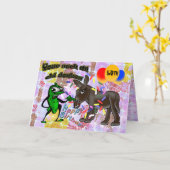 Ihr so alter Esel - Happy Birthday Karte (Gelbe Blume)