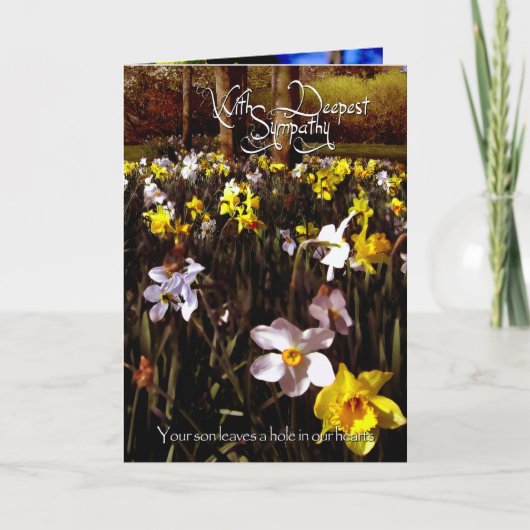 Ihr Sohn verlässt ein Loch in unseren Herzen, Karte (Vorderseite)