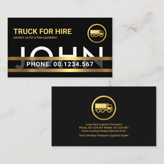 Ihr Sondername Gold Lines Trucker Visitenkarte (Vorne/Hinten)