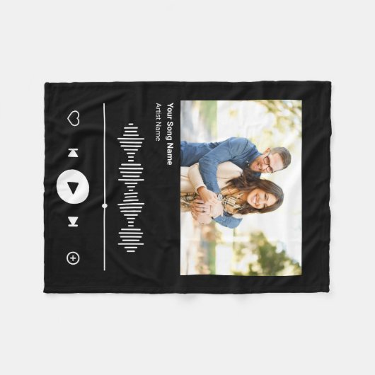 Ihr Song-Code Custom Foto Couple Geschenk für sie Fleecedecke (Vorderseite (Horizontal))