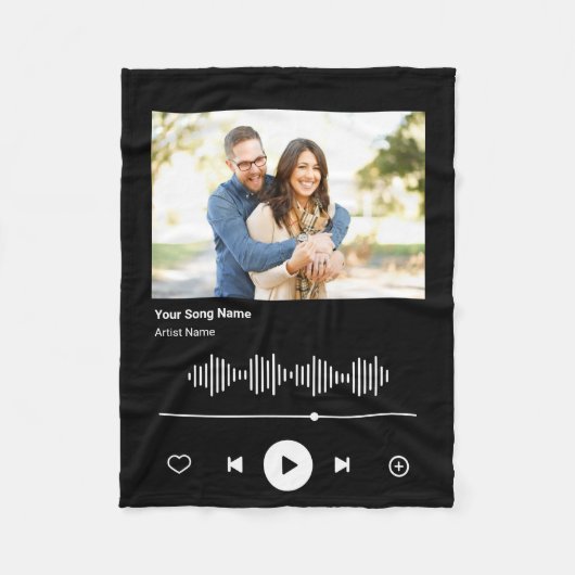 Ihr Song-Code Custom Foto Couple Geschenk für sie Fleecedecke (Vorderseite)